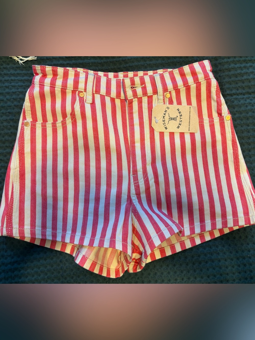 Wrangler Pink & White Striped High Waist Women’s Shorts